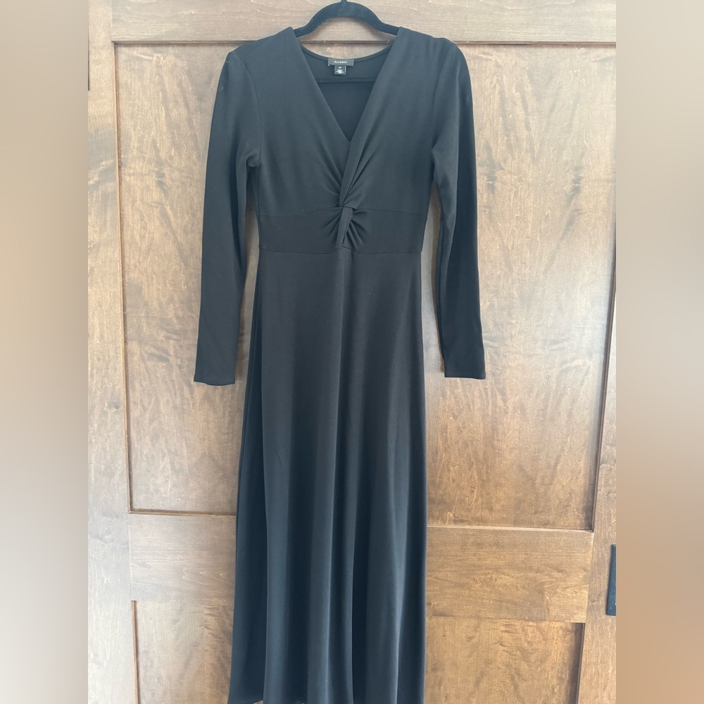 NWOT HalogenTwist Front Dress Black Long Sleeve Dress